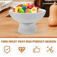 thumbnail image 2 of Dining Table Fruit Serving Tray Food-grade Ceramic Snack Storage Holder Footed Dessert Treat Plate, 2 of 6