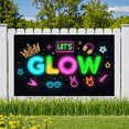 thumbnail image 4 of Neon Theme LET'S GLOW CRAZY Fun Party Banner for Night Event Celebration Indoor Use, 4 of 9