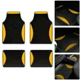 thumbnail image 2 of Leadwolf 4PCS/Set Car Floor Mats Universal for Chevrolet Yellow Velvet Colored Stripe Waterproof Interior Carpet Mats Protection Accessories, 2 of 4