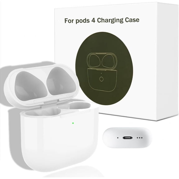 XIEANDKONG Wireless Charging Case Compatible with AirPods 4th Gen 2024, USB-C Bluetooth Sync Button