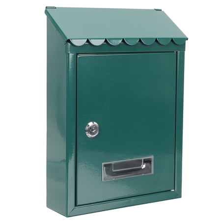 LOLIPPYY Vintage Wall Mount Mailbox Green Rustic Design Suitable for Storage
