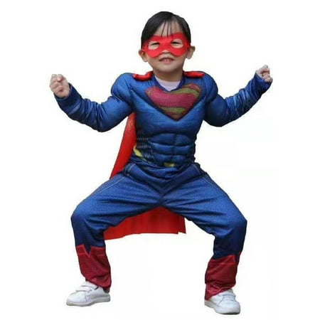 Wenchoice Blue Superman Muscle Halloween Costume Big Boys