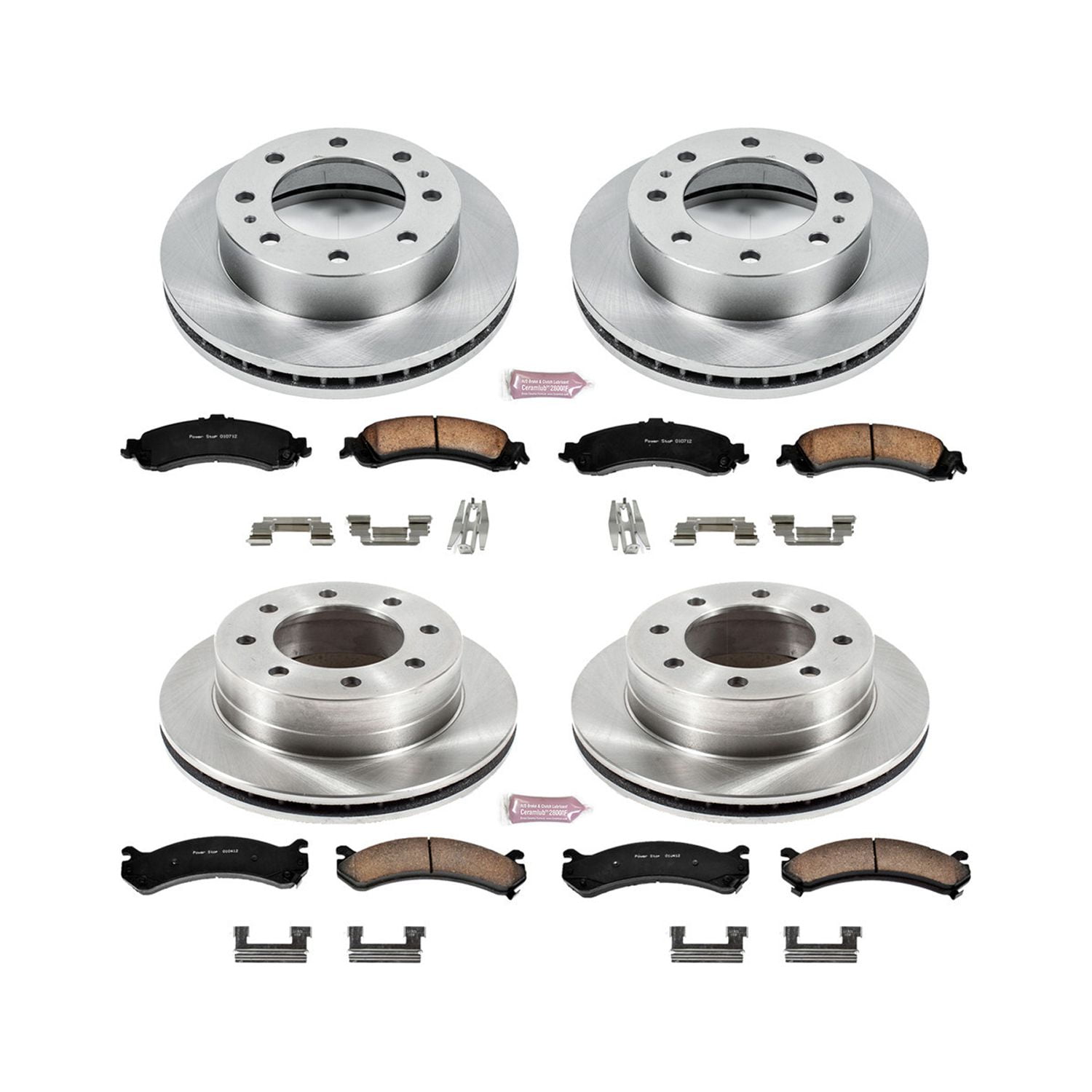Power Stop Front and Rear Stock Replacement Brake Pad and Rotor Kit KOE4454