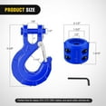 thumbnail image 3 of Nilight Forged Steel Winch Hook 3/8" Grade 70 Safety Latch Winch Cable Hook Stopper & Clevis Slip Hook Sets, Included Allen Wrench,Max 35,000 lbs,Blue, 3 of 9