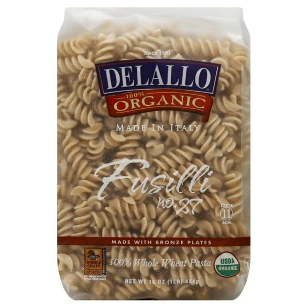 Download DeLallo Organic Whole Wheat Fusilli Pasta 1 lb. - Walmart.com - Walmart.com