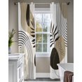 thumbnail image 4 of Brown Boho Geometric Sheer Curtains 84 Inch Length 2 Panels Set for Living Room/Bedroom, Country Retro Abstract Lines Leaves Kitchen Curtains Grommet Semi-Sheer Curtains Window Treatments 42"x84"x2, 4 of 7