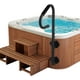 thumbnail image 4 of Historyli Pasamanos para jacuzzi de 122 cm, giratorio 360°, altura ajustable, base deslizable y agarre antideslizante para interiores y exteriores, capacidad de 272 kg, color negro, 4 of 7