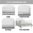 thumbnail image 4 of Oxford Baby Emerson 4-in-1 Convertible Crib, Snow White, GREENGUARD Gold Certified, Wooden Crib, 4 of 12