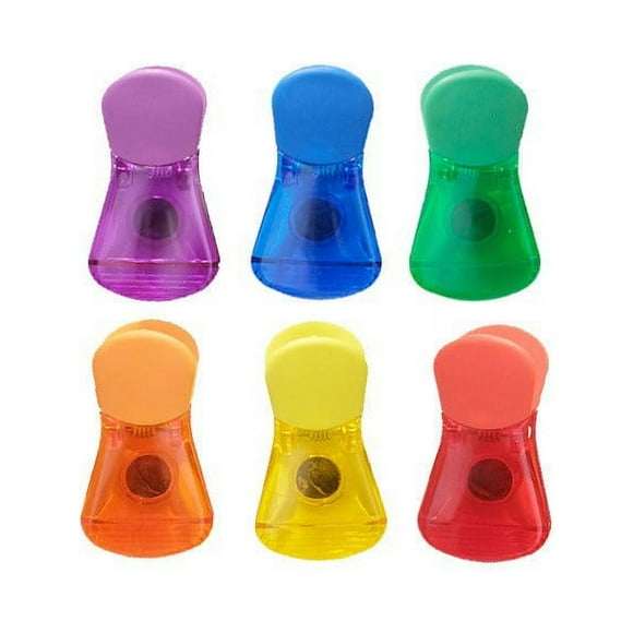 6pcs Magnetic Metal Clip Candy Color Memo Clip For Student Information Office Bill Storage Clip Refrigerator Message Magnet Clip