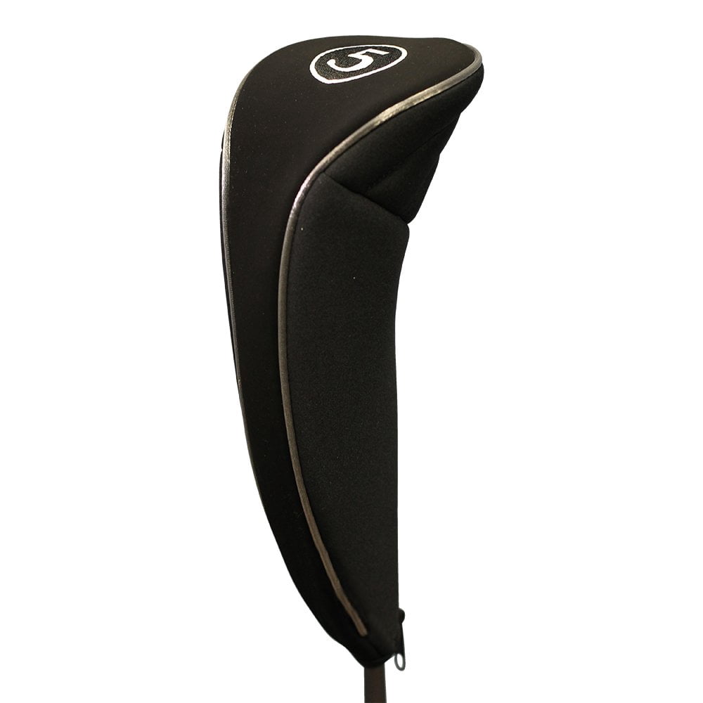 Black Golf Zipper Head Covers Driver 1 3 5 7 9 X Fairway Woods Headcovers Metal Neoprene Traditional Plain Protective Covers Fits All Fairway Clubs Perfect Gift