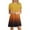 #1-Yellow, variant on Women Short Sleeve Gradient Print Round Neck Ladies Loose Mini Dress