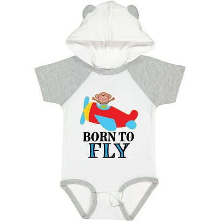 

Inktastic Boys Future Pilot Monkey Airplane Gift Baby Boy Bodysuit