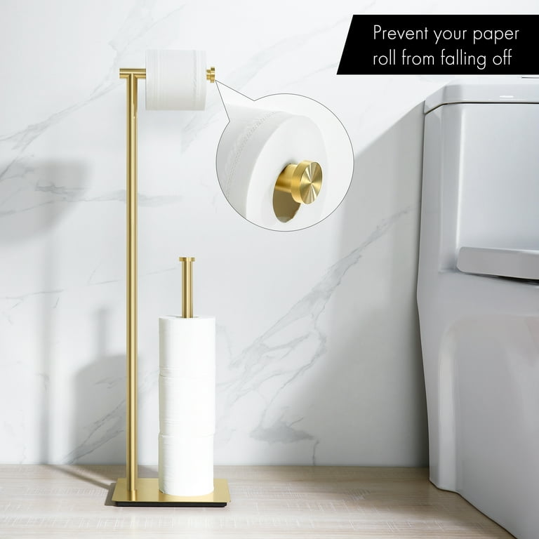 Brass Paper Towel & Toilet Paper Holder –