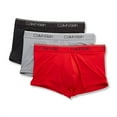 thumbnail image 2 of Men’s Calvin Klein 3-Pack Microfiber Stretch Low-Rise Trunks Color: Black Convoy Red Gala Size: S, 2 of 4