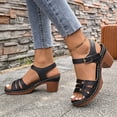 thumbnail image 6 of IWRICH Low Chunky Heels for Women ​dressy Wedge Platform Sandals ​summer Casual Footwear ​with Adjustable Straps Black 9.5, 6 of 9