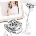 thumbnail image 4 of Rosa chapada en oro ANGGREK colección de flores artificiales regalo decoración bodas San Valentín, 4 of 8