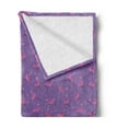 thumbnail image 2 of Flamingo Soft Flannel Fleece Throw Blanket, Dotted Purple Background with Pink Exotic Birds Kids Girls Design, Cozy Plush for Indoor and Outdoor Use, 60" x 80", Violet Pink Pale Blue, by Ambesonne, 2 of 5