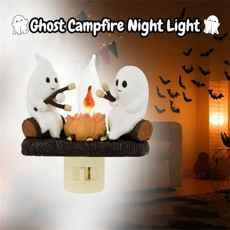 

Wldoasz Ghostly Campfire Flickering Nightlight - 2024 Collection Perfect for Halloween Vibe