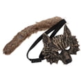 thumbnail image 3 of Conjunto de disfraz de hombre lobo con máscara de lobo y cola para accesorios de disfraces de fiesta de Halloween Máscara y cola de animal realista para adultos y niños, 3 of 6