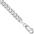 thumbnail image 2 of 14K Solid White Gold 4.5mm Curb Link Chain Necklace, 2 of 5