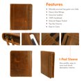 thumbnail image 2 of Top Grain Leather Portfolio Business Padfolio Document Organizer with Writing Pad Resume Interview Professional Zipper Writing Notepad Folder for Men Women, 2 of 9