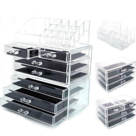 Ktaxon Acrylic Makeup Case Cosmetics Organizer Drawer Storage Box