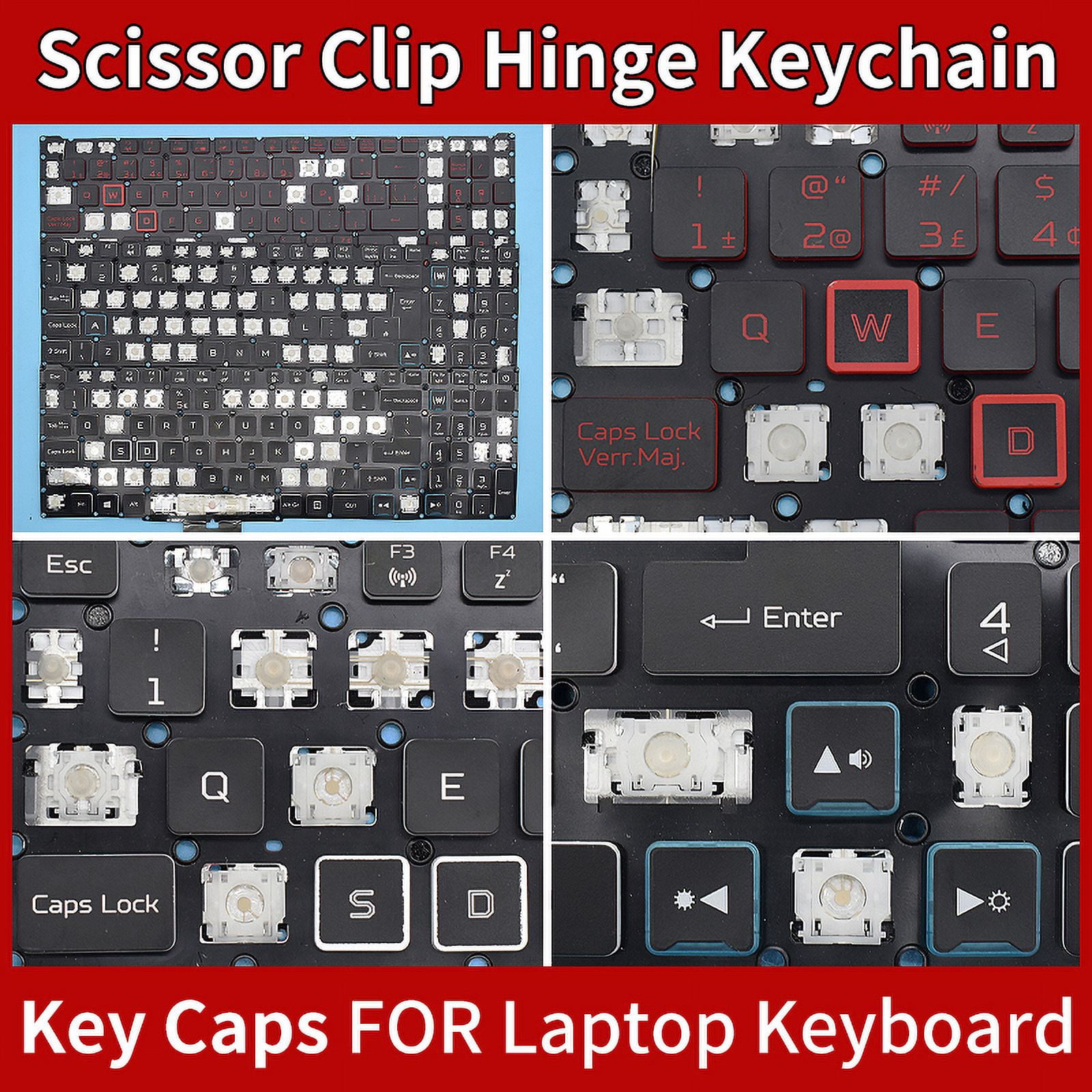 Replacement Keycap Key Cap &Scissor Clip&Hinge For Acer Nitro 5