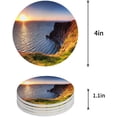 thumbnail image 1 of FMSHPON Morning cliffs Set of 8 Round Coaster for Drinks, Absorbent Ceramic Stone Coasters Cup Mat with Cork Base for Home Kitchen Room Coffee Table Bar Decor, 1 of 5