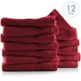 thumbnail image 1 of Hearth & Harbor Bath Towel Collection, 100% Cotton Luxury Set of 12 Multipurpose Wash Cloths - Red, 1 of 7
