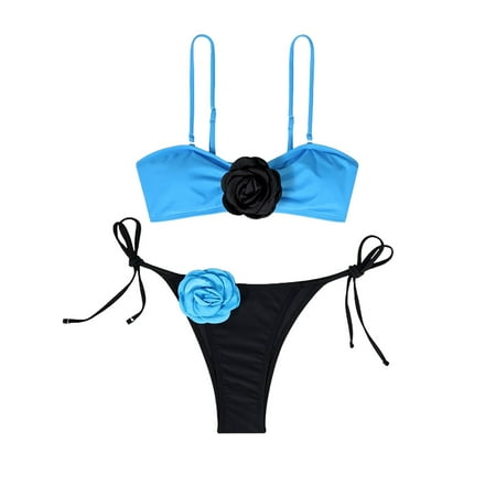 Divhosrg High Waisted Bikini Sets for Women Cheeky  Bikini Sets for Women Cheeky  Womens Bathing Suits  Women s Swimwear Bottoms  Sky Blue Swim Suits for Women 2025 Two Piece XL