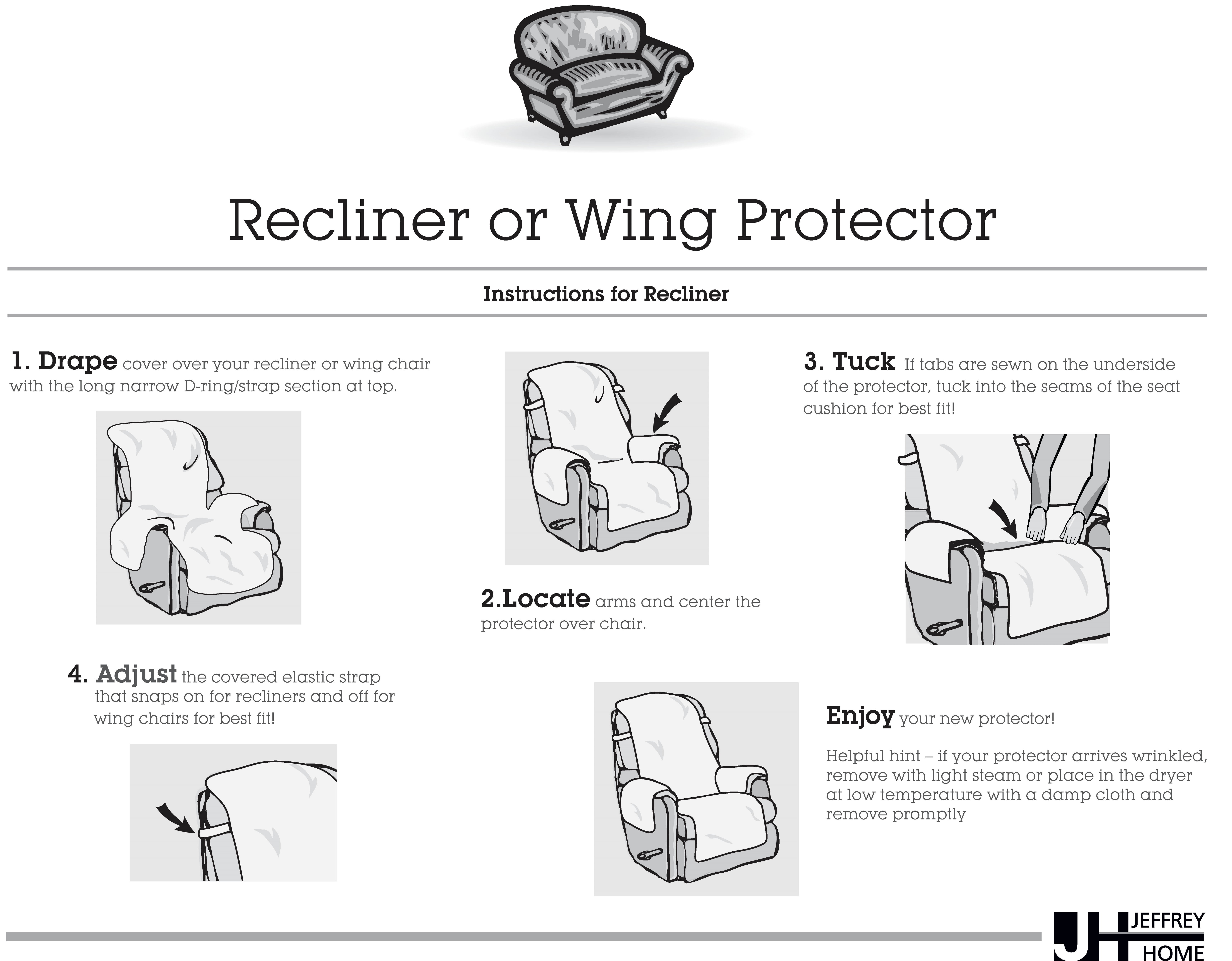 Innovative Textile Solutions 1-Piece 5 Star Solid Recliner Furniture Cover Slipcover, Toast/Ivory