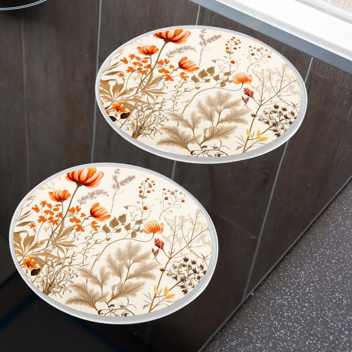 Decorative Stove Burner Covers 4 Pcs Metal Round Stove Burner Covers 8Inch And 10Inch for Home Decor Cooktop Decorative ,Autumn Sunflower Leaves creative
