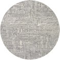 thumbnail image 1 of Ahgly Company Indoor Round Mid-Century Modern Ash White Beige Solid Area Rugs, 4' Round, 1 of 6