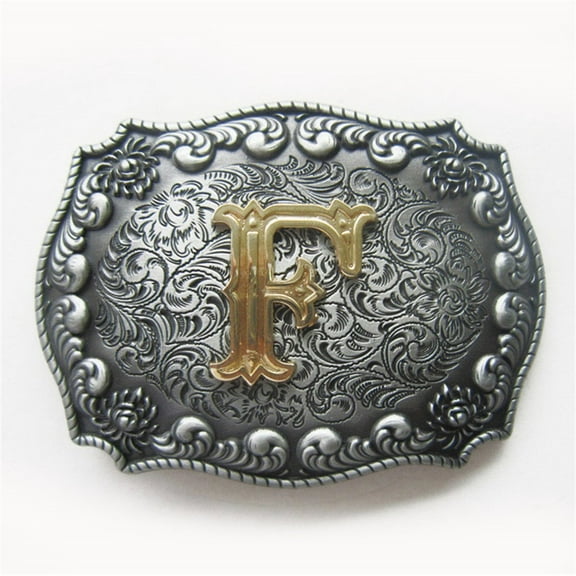 Vintage Style Initial Letter F Cowboy Cowgirl Western Belt Buckle
