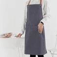 thumbnail image 4 of ENTASSER Adjustable Bib Aprons, Water Oil Stain Resistant Black Chef Cooking Kitchen Aprons with Pockets for Men WomenStyle 6, 4 of 5