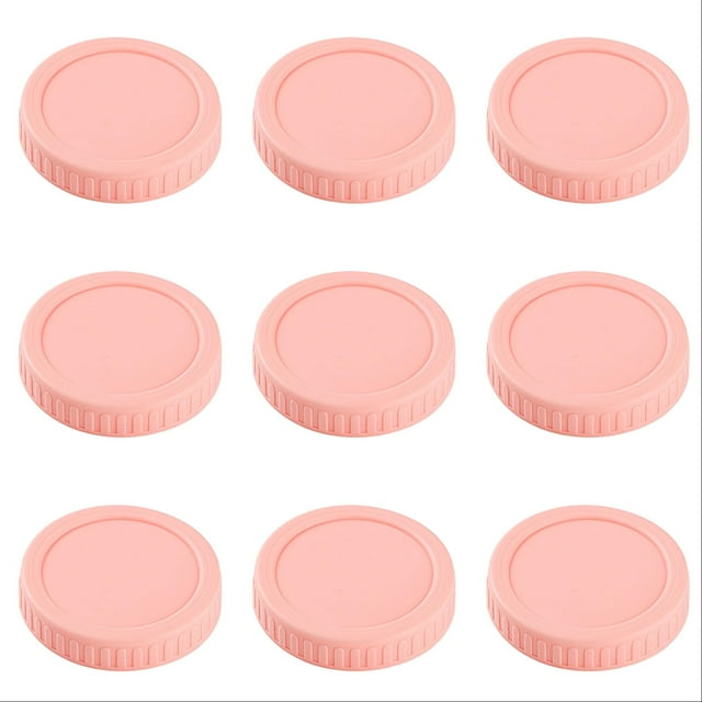 Wide Mouth Jar Lids 86mm - 12PCS Plastic Canning Lids with Silicone Rings - Leakproof Food Grade Storage Caps for More Jars - Dishwasher Safe Colorful Jar Lids