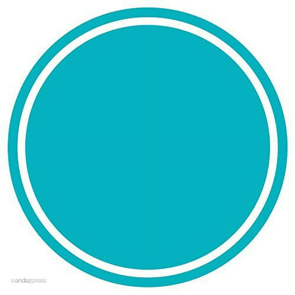 Aqua Solid Color Circle Gift Labels, 40-Pack