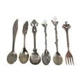 thumbnail image 2 of Mini Cucharas Y Tenedor De Café De Metal De Estilo Real Vintage, Accesorios De Cocina, Fruta Y Café Para Decoración De Mesa, 2 of 3
