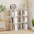 thumbnail image 2 of Costway 2 PCS 3-Tier Rotating Bookshelf 360° Display Rack Dividers & Anti-falling Baffles White, 2 of 10