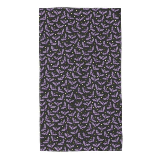 Balery Bat Purple Toalla de Microfibra Premium con Estampado – 27.5x16 pulgadas, Alta Absorción, Suave y Aterciopelada, Secado Rápido