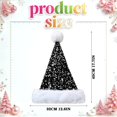 thumbnail image 2 of Personalized Sequin Santa Hat for Adults, Glitter Christmas Party Hat, Xmas Halloween New Year Holiday Headwear, Unisex Sequin Santa Hat with Plush Brim for Xmas New Year Party,Z7-Black, 2 of 6