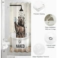 thumbnail image 4 of Stall Bear Funny Animal Bathroom Shower Curtain Small Half Get Naked Brown Cute Bathtub Farmhouse Kids 36W by 71H Inch Polyester Fabric 7 Plastic Hooks Waterproof Decor, 4 of 6