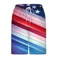 thumbnail image 4 of Oplxuo American Flag Men's Swim Trunks with Compression Liner USA Flag Swimming Trunks Board Shorts Swim Shorts with Pocket, 4 of 5