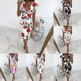 thumbnail image 5 of CENL Women Floral V Neck Wrap Dress Ladies Evening Party Cocktail Bodycon Dresses, 5 of 8