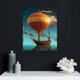 thumbnail image 4 of JRXY   Space Theme Canvas Wall Art Steampunk Airship Fantasy Picture Starry Night Sky Abstract Artwork Stretched And Framed for Kids Bedroom Classroom Ready to Hang 12x16 in, 4 of 4