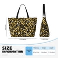 thumbnail image 2 of Large Beach Bags Water-resistant Sandproof - Gold Glitter lightning B Cute Beach Tote Bags for Women with Zipper, 2 of 6