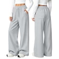 thumbnail image 5 of UACY Girls Sweatpants Wide Leg Drawstring Baggy Kids Pants Open Bottom Casual Loose Teen Joggers with Pockets (Grey, 7-8 Years), 5 of 9