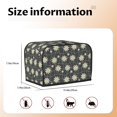 thumbnail image 4 of Toaster Covers 2 Slice, Daisies Flowers Stripe Waterproof Bread Machine Cover Fits for Standard 2 Slice Toasters, Home Decor Toaster Protection with Hanging Rope, 4 of 7