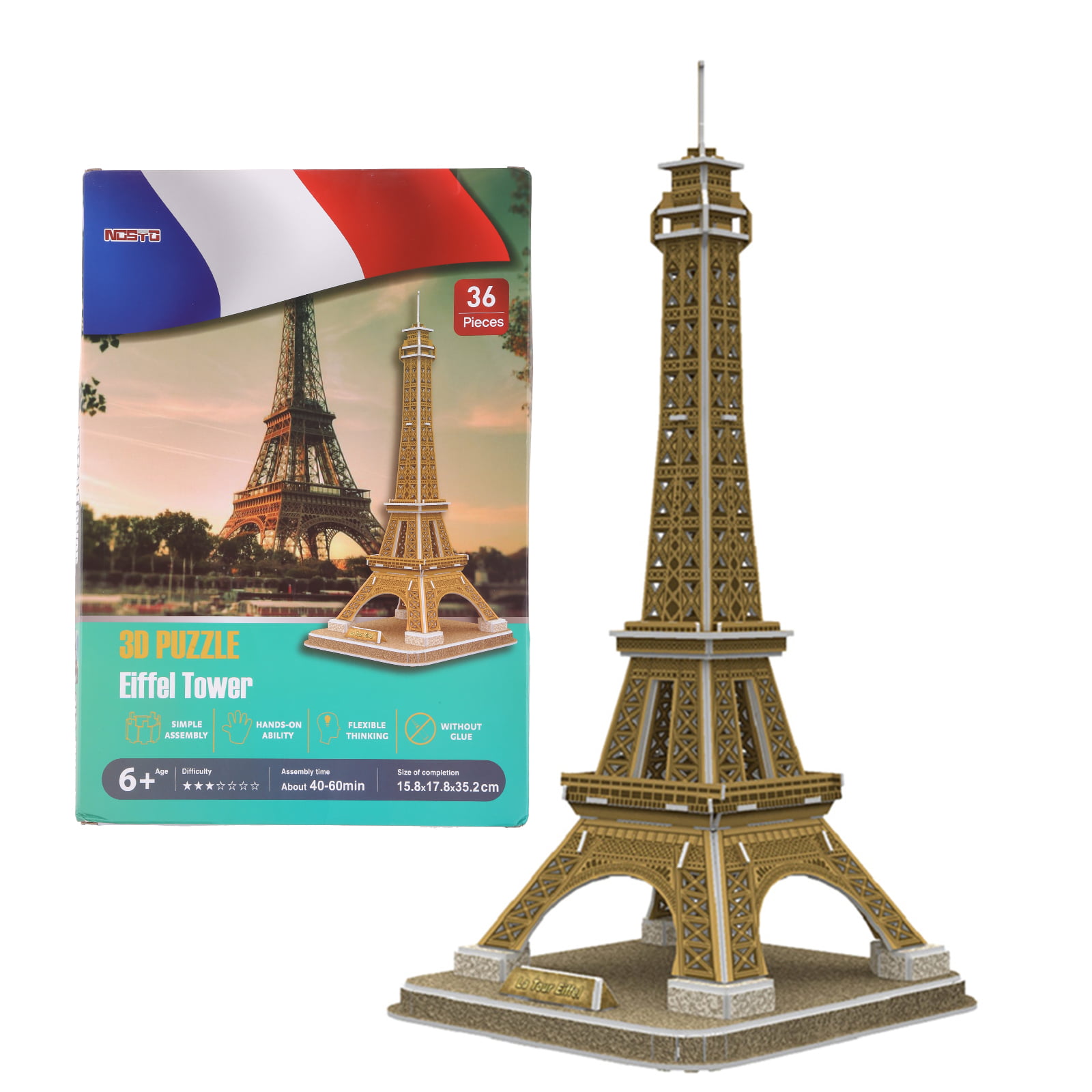 Eiffel Tower Woodcraft Kits 3D Wooden Puzzle Model Kits DIY Toy Christmas Gift 