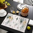 thumbnail image 3 of Green Beige Diamond Placemats Set of 4, Modern Geometric Middle Century Pink Placemats for Dining Table, Place Mats for Kitchen Tabletop, Waterproof Wipeable Dining Table Mats Set, 3 of 9